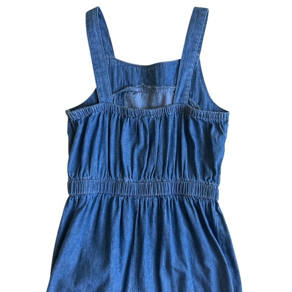 Guess Blue Denim Wide Leg Jumpsuit Romper Flare Sleeveless Girls  7 - Picture 3 of 6